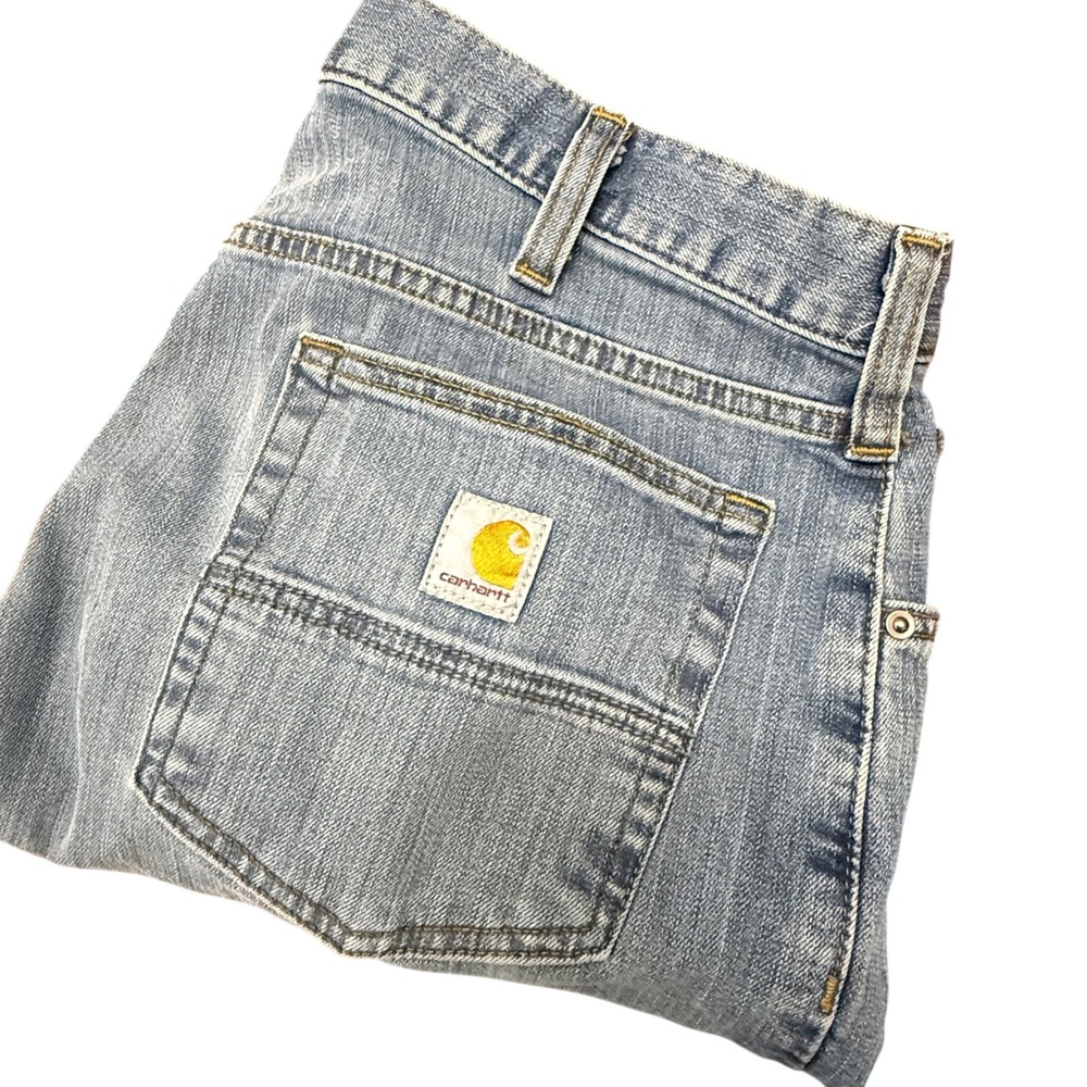 Carhartt Relaxed Fit Jeans Mens 34x30 Light Wash Denim 102804 Workwear Rugged